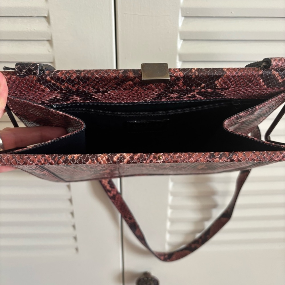Via Spiga Snakeskin Genuine Leather Bag Vintage Made in Italy - Picture 6 of 10